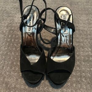 Steve Madden Black Strappy Heels